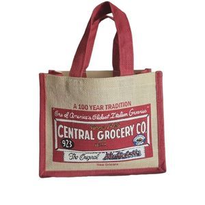 𝅺VINTAGE JUTE Market Lunch Sack from the Central Grocery Co. In New Orleans
